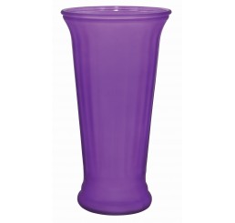 Ribbed Flare Glass Vase - Frosted Lilac